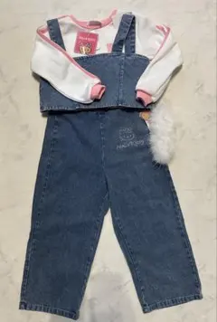 Hello Kitty デニムビスチェ パンツ トレーナー 3点セット