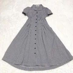 美品✨ギャラリービスコンティ 【M】 半袖 フレアワンピース　ギンガムチェックのサムネイル