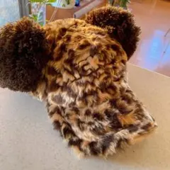 ディズニー　ヒョウ柄 耳付きキャップ
