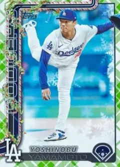 ☀️山本由伸 グリーンパラレル 2025 topps HOLIDAY ドジャース