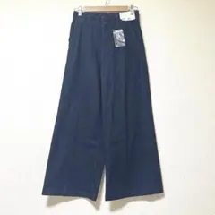 《新品》UNIQLO ワイドトラウザージーンズ 69 navy Mサイズ