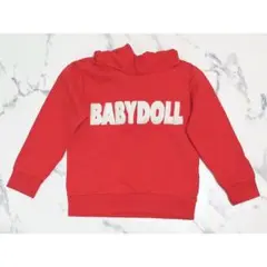 110cm BABY DOLL ベビードール トレーナー フード付き 赤 レッド