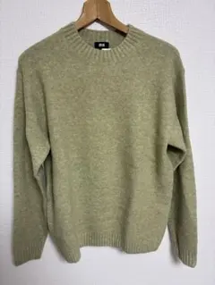 ユニクロ M クルーネックニット ライトグリーン