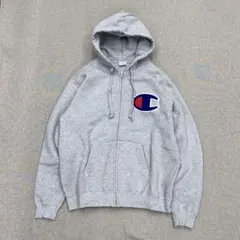 i77◯美品 チャンピオン ビッグロゴ スウェット フルジップ パーカー 裏起毛