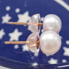 ●4858#0228　K10スタッドピアス(パール)　0517