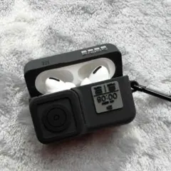 airpods proケース　カバー　GoPro シリコンケース　カラビナ付き