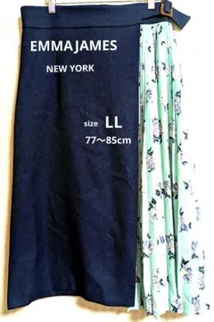 EMMAJAMES NEW YORK レディース　切替花柄プリーツロングスカート