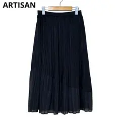 アルチザン　ARTISAN　プリーツスカート　M　ブラック　美品　b6f038のサムネイル