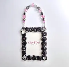 ハンドメイド ホイップデコ トレカケース 黒 ピンク