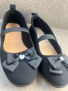 リボン付きブラックフォーマルシューズ