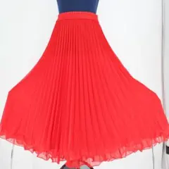 【美品 社交ダンス衣装】スカート レッスンウェア 練習着 赤 レッド 無地