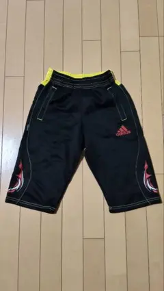 adidas CLIMALITE キッズパンツ J130 黒 赤ロゴ 吸汗速乾