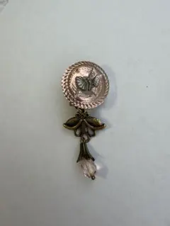 イヤリング　ピンク　蝶　ビンテージ