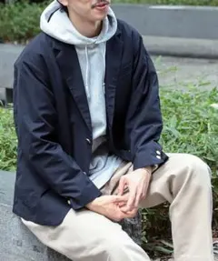 BEAMS LIGHTS 　コットン ブレザー ビームス ジャケット　ネイビー