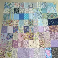 綿生地 パッチワーク カットクロス 紫 パープル 花柄 苺 20cm 16枚