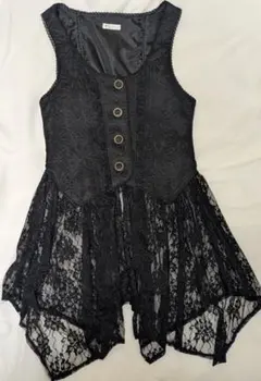 axes femme レース使いJQロングベスト M