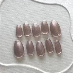 ネイルチップ ニュアンス マグネット シンプル おしゃれ ピンク 韓国 ワンホン