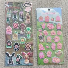 こびとづかん　もっちもちシール　光るシール　フロッキーシール　新品　クーリア