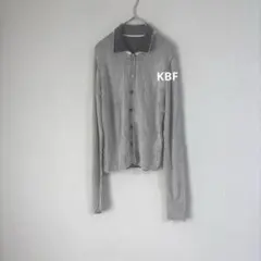 ※訳あり KBF リンガーホール バイカラー ポロ リブニット もっちり 長袖