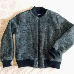 ヘリンボーン ブラックラメツイードジャケット イタリア製 裏ボア
