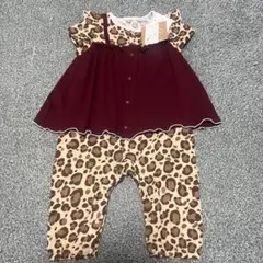 Birthday バースデイ ヒョウ柄 レオパード柄 ロンパース 80cm