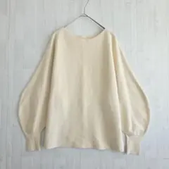 DouDou ドゥドゥ ボートネック ニット ボリューム袖 アイボリー Fのサムネイル