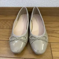 新品未使用 ベージュリボン付き防水バレエシューズ 24.5cm