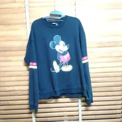 Disney ミッキーマウス スウェット L ブラック激レア 最終値下げ