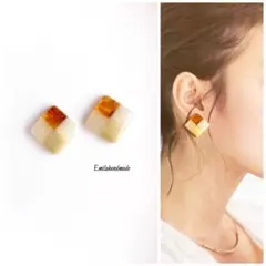 【No.457】ハンドメイド ピアス イヤリング 大人可愛い べっ甲 シンプル