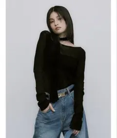 HAENGNAE ヘンネ KISHIMEN SHEER KNIT TOPS - メルカリ
