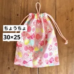 30×25cm＜ピンク×いちご＞給食袋 体操服袋 着替え袋 巾着袋 男の子