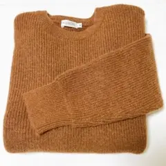 セーター メンズ ニットセーター M クールネック ニット ブラウン