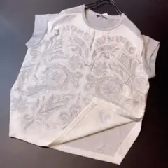 ZARA エレガント模様ノースリーブチュニック ペイズリー プルオーバーゆったり