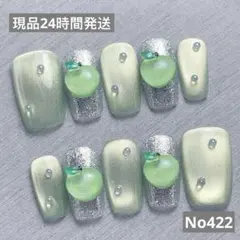 グリーン系フルーツモチーフネイルチップ10個　No422