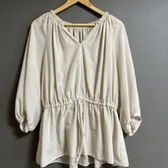 良品　green label relaxingギャザーブラウス