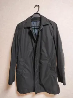 ブラック　ステンカラーコート　L