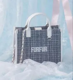 FURFUR ツイードロゴトートバッグ グレー