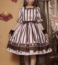 Chalmiere シャルミエール ボンボンショコラ柄 ジャンパースカート