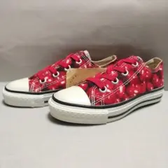 コンバース日本製オールスターローALL STAR LOW赤色チェリー柄19㎝新品