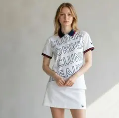 CLUNK クランク 半袖 ゴルフ ポロシャツ ホワイト 　M