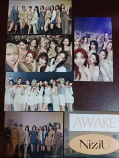 NiziU AWAKE 初回AB通常限定 トレカ ステッカー6枚 9人全員オール