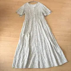 グローバルワーク　さらさらリラックス　スタイルアップワンピース　半袖　花柄