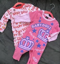BABYDOLL ピンクロンパース ミッキー