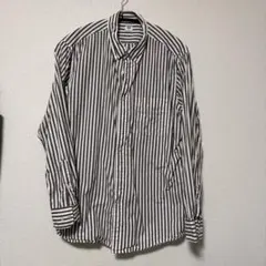 UNIQLO ストライプシャツ XL 長袖 ブラウン系 きれいめ カジュアルのサムネイル