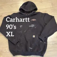 Carhartt パーカー 幅広 XLペンキ汚れ アメカジ フェード ペインター