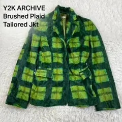 Y2K ARCHIVE Brushed Plaid Tailored Jkt