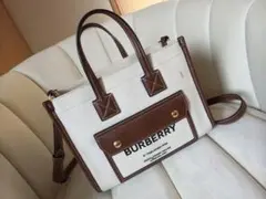 BURBERRY ショルダーバッグ ホワイト/ブラウンのサムネイル