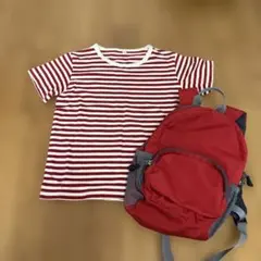 『無印良品』　120ボーダーTシャツ　リュックセットのサムネイル