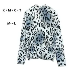 K・M・C・T M‐L白/黒 レオパード 長袖ハイネックトップス伸縮性もちもち