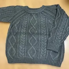 祭り期間のみお値下げ　ダークグレー ケーブルニット セーター 長袖
